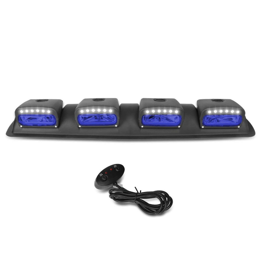 4X Off-Road Roof Mount Fog Lamps for Universal Vehicles (LED, Blue Lens)