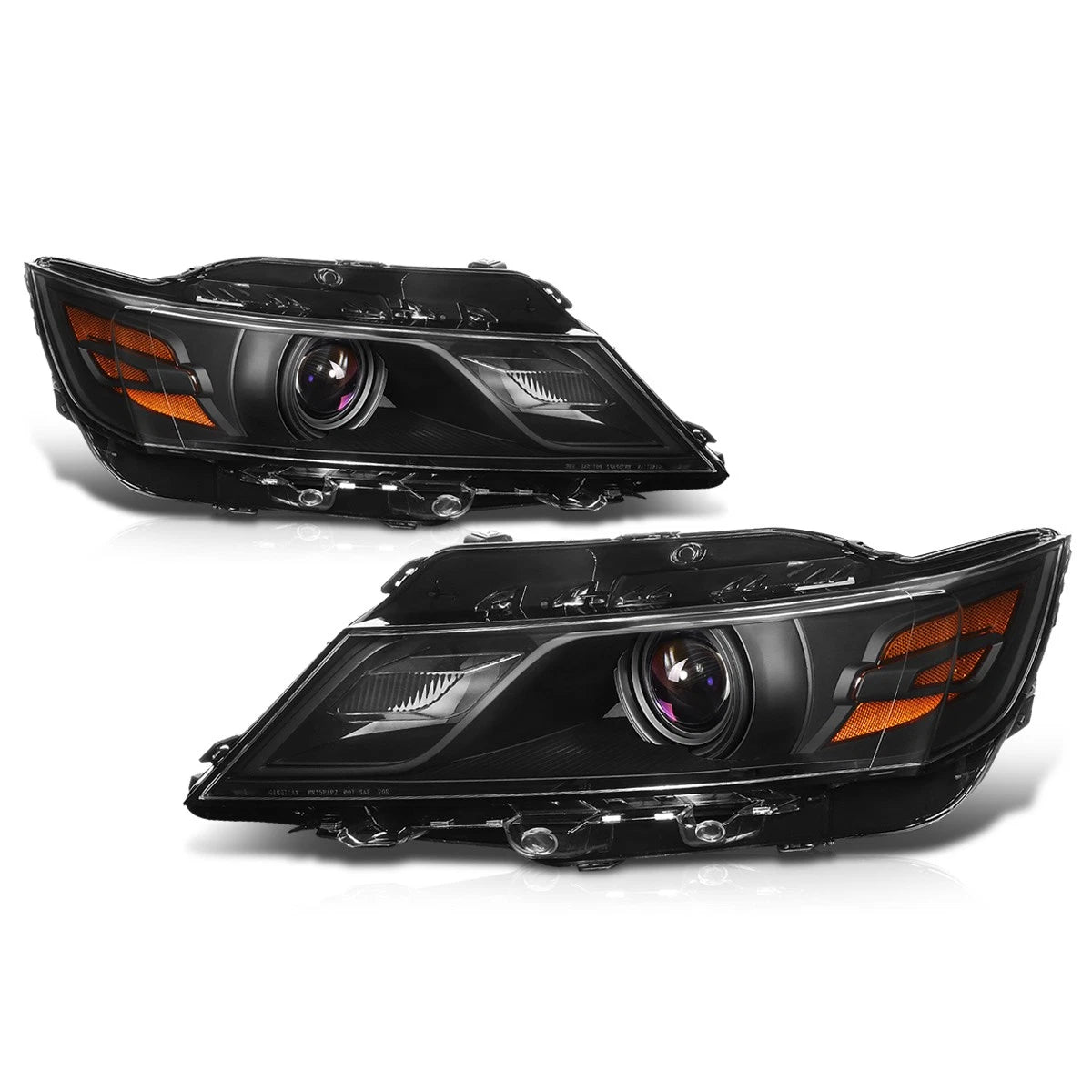 Projector Headlights for Chevy Impala (2014–2020) OE Style Black Housing Amber Corner