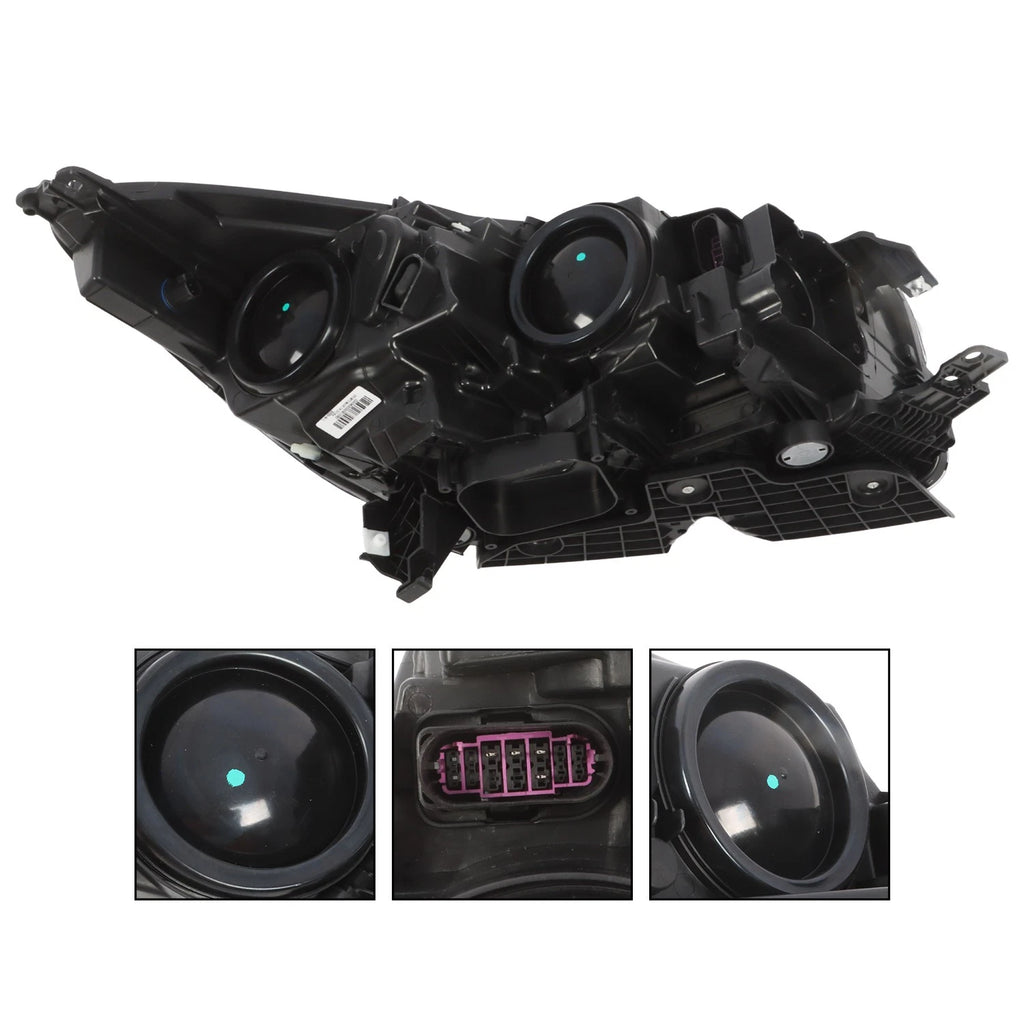 Black Headlights Lamps Pair for Ford Escape (2017–2019) Halogen