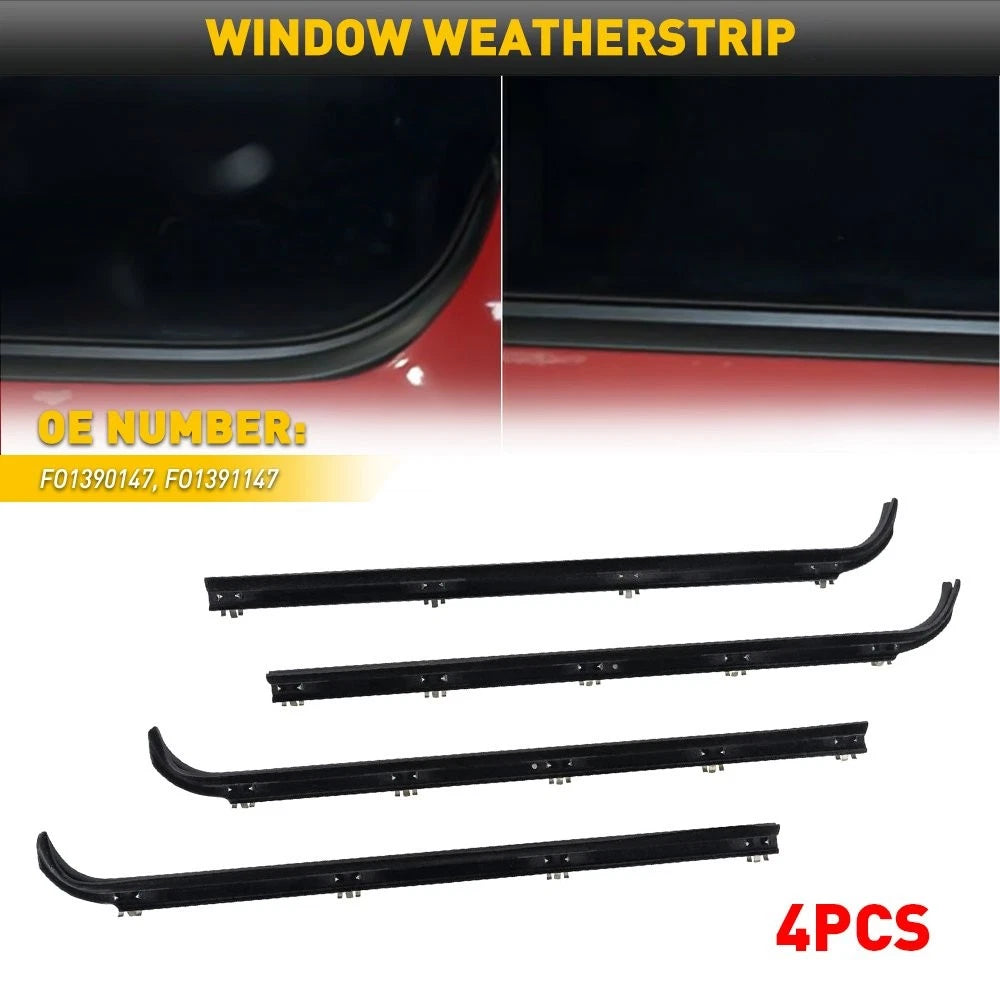 Set of 4 Weatherstrip Window Sweep Felt Trim Seal for Ford F250 F350 (1987–1997)