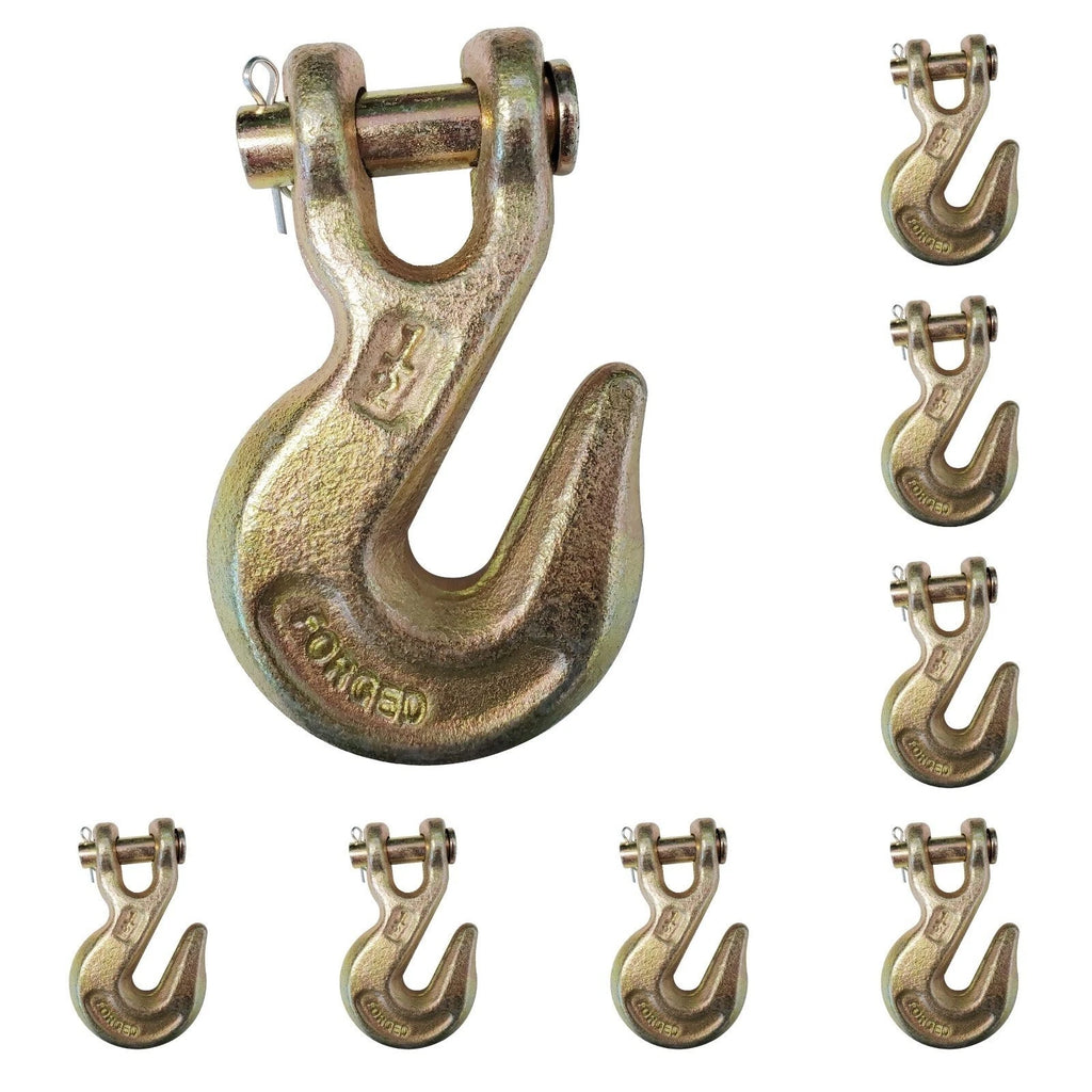 Set of 8 Clevis Grab Hooks for Flatbed Truck Trailer