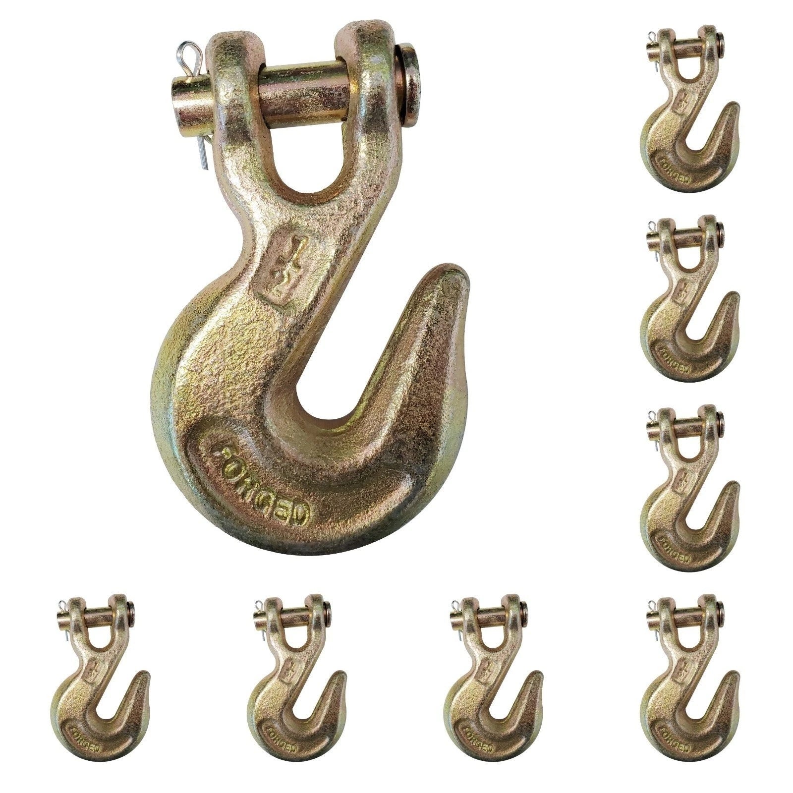 Set of 8 Clevis Grab Hooks for Flatbed Truck Trailer