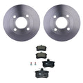 Hella Rear Rotors & Low-Met Disc Brake Pad Kit for Audi 5000, 80, 90, Cabriolet