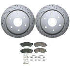 Rear Brake Kit 330mm Drilled Rotors & Akebono ProACT Pads for Chevy GMC