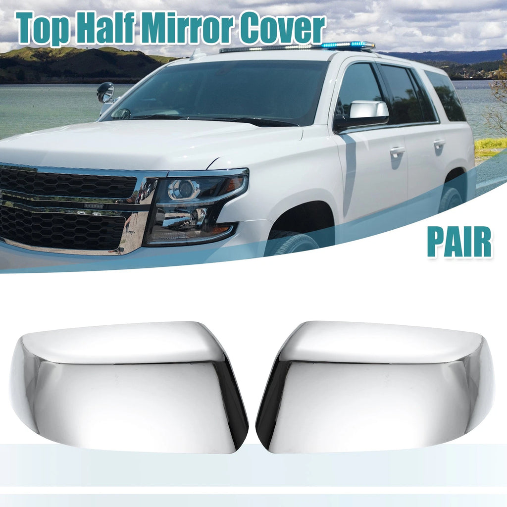 Pair Chrome Plated Half Mirror Covers for Chevy Suburban Tahoe 