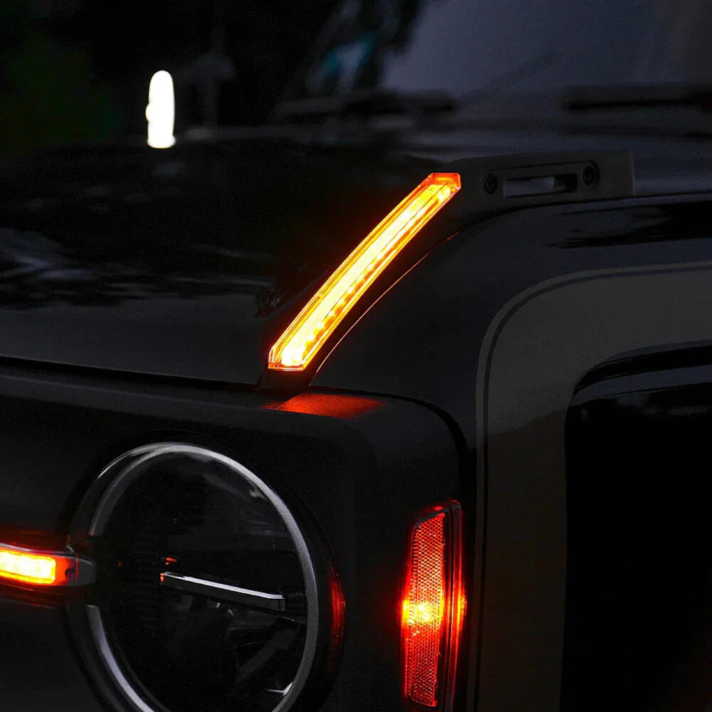 White Amber Hood Trail Marker Lights Turn Signal Lamps for Ford Bronco (2021–2024)
