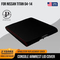 Console Armrest Carbon Cover for Nissan Titan (2004–2014) Red Stitch