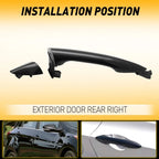 Rear Passenger Side Exterior Door Handle for Hyundai Elantra (2011–2016)