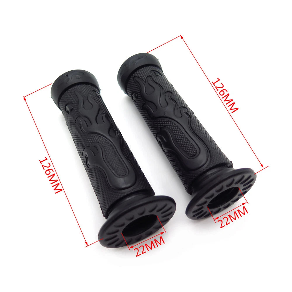 7/8" 22mm Flame Fire Black Hand Grips for Yamaha FZR YZF 600 (1990–1999)