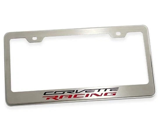 License Plate Frame Racing Inlay Stainless Steel for Chevrolet Corvette (2014–2024)