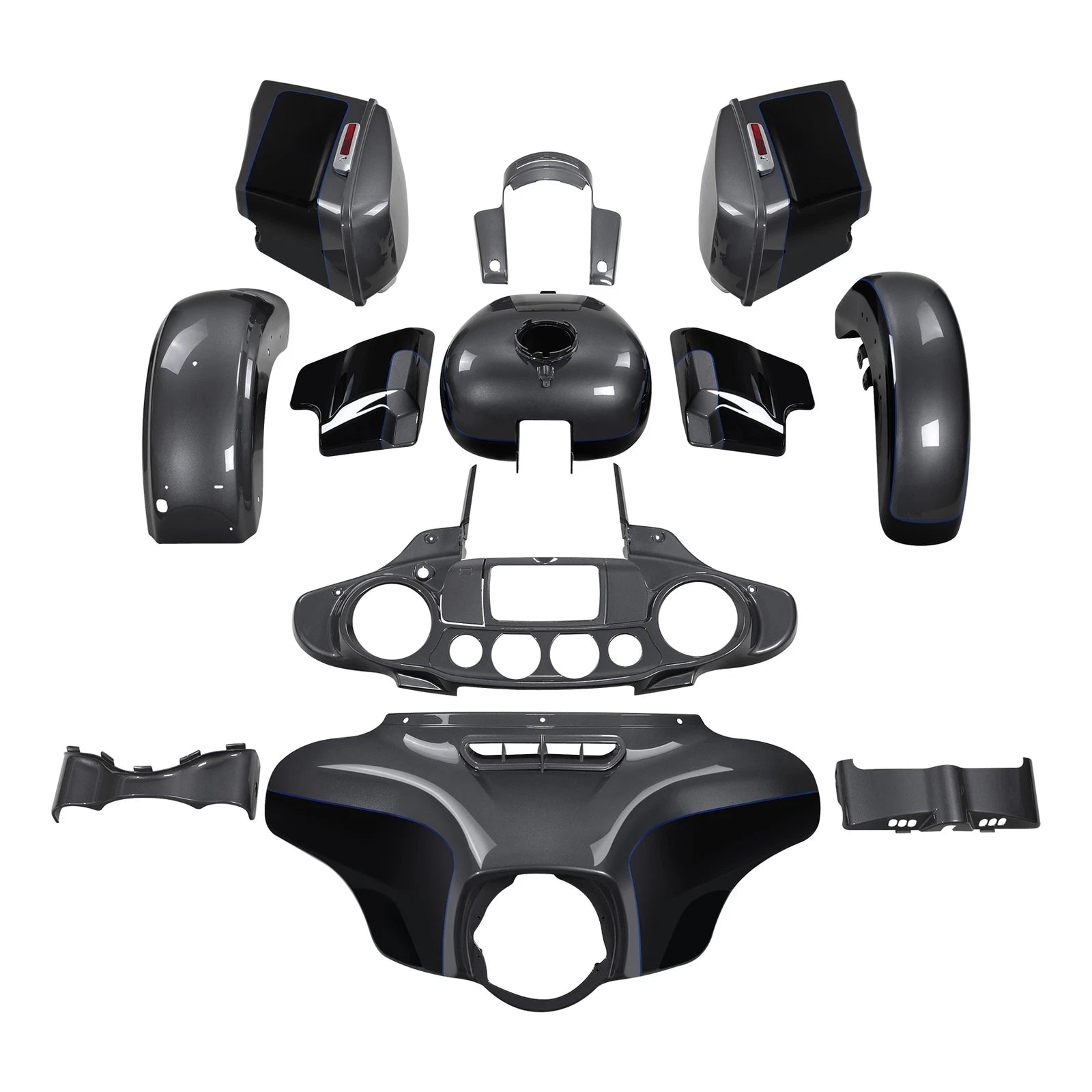 Fairings for Harley Street Glide (2014–2023) Gauntlet Gray Metallic/Vivid Black