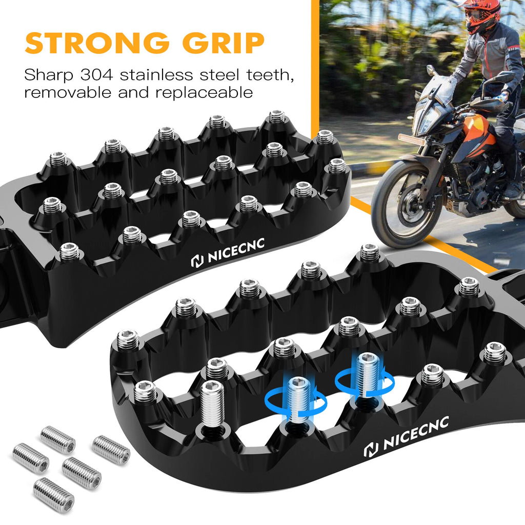 NICECNC Wide Fat Flat Foot Pegs for KTM 390 Adventure (2020–2024)