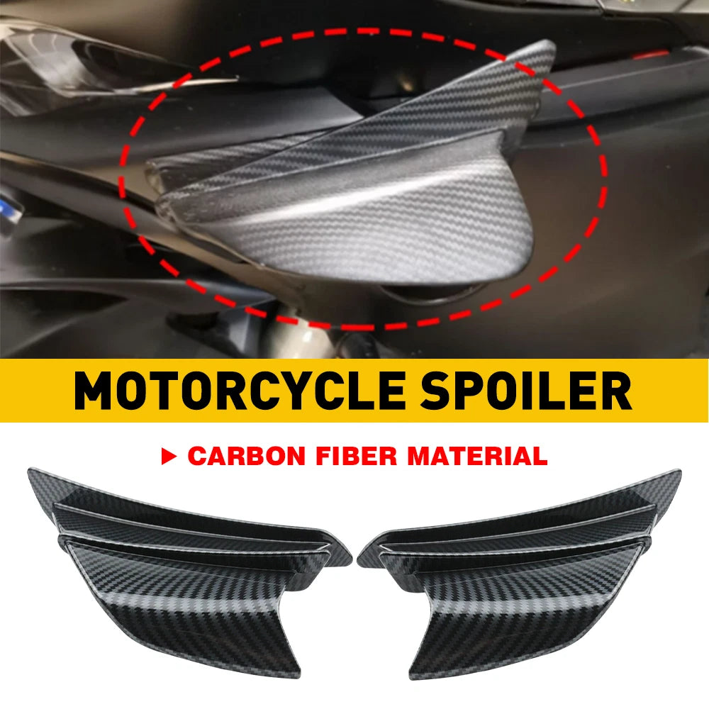 2X Carbon Fiber Winglet Side Spoiler for Motorcycle