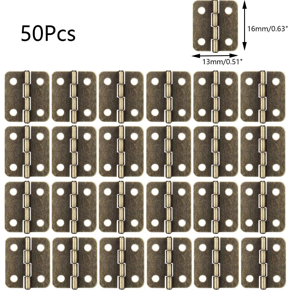 50Pc Antique Bronze Hinge for Jewellery Box Wooden Case Dollhouse