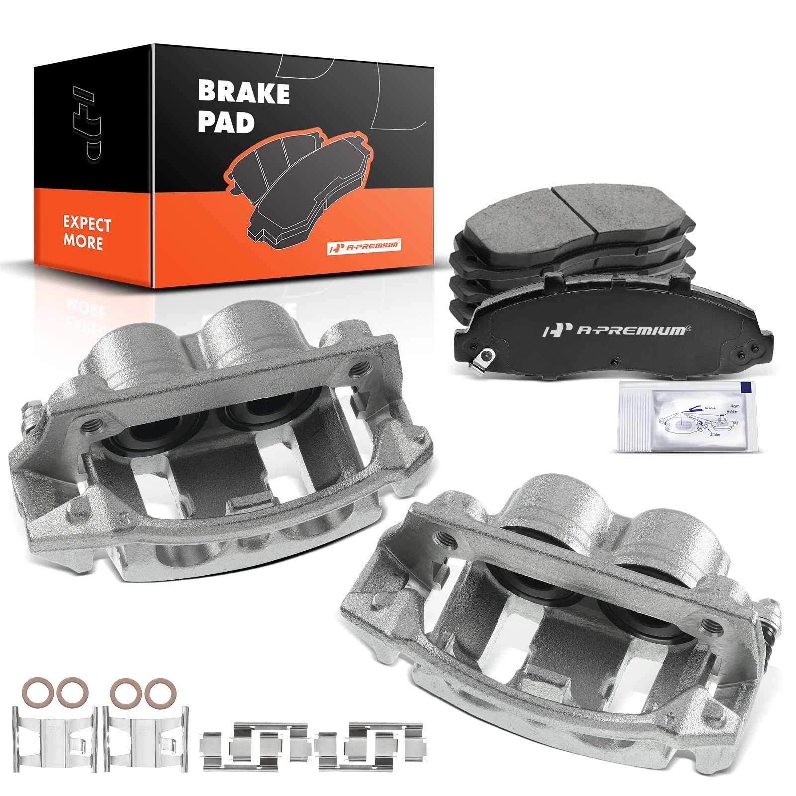 Set of 6 Front Brake Calipers & Ceramic Pads for Ford F-150 (1997–2003)