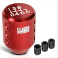 J2 6-Speed Manual Shift Knob for Universal Fit (Red, Adapters Included)