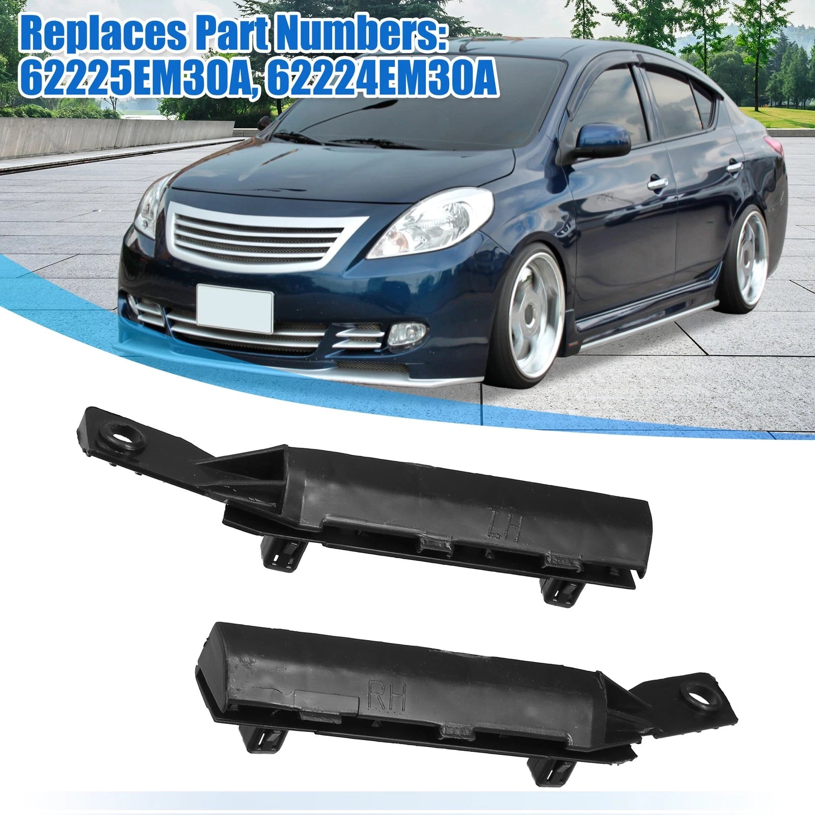 1 Pair Front Bumper Mounting Support Bracket 62224EM30A for Nissan Versa (2007–2012)