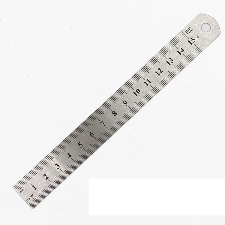Set of 3 Stainless Steel Double-sided Scale Rulers Measuring Tool