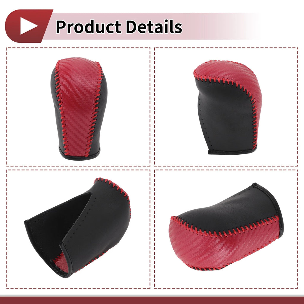 1Pc Gear Shift Knob Cover for Subaru Forester (2006–2012) Red Faux Leather