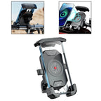 Motorcycle Phone Holder for Universal Fit (360° Rotation, QC 3.0 USB)