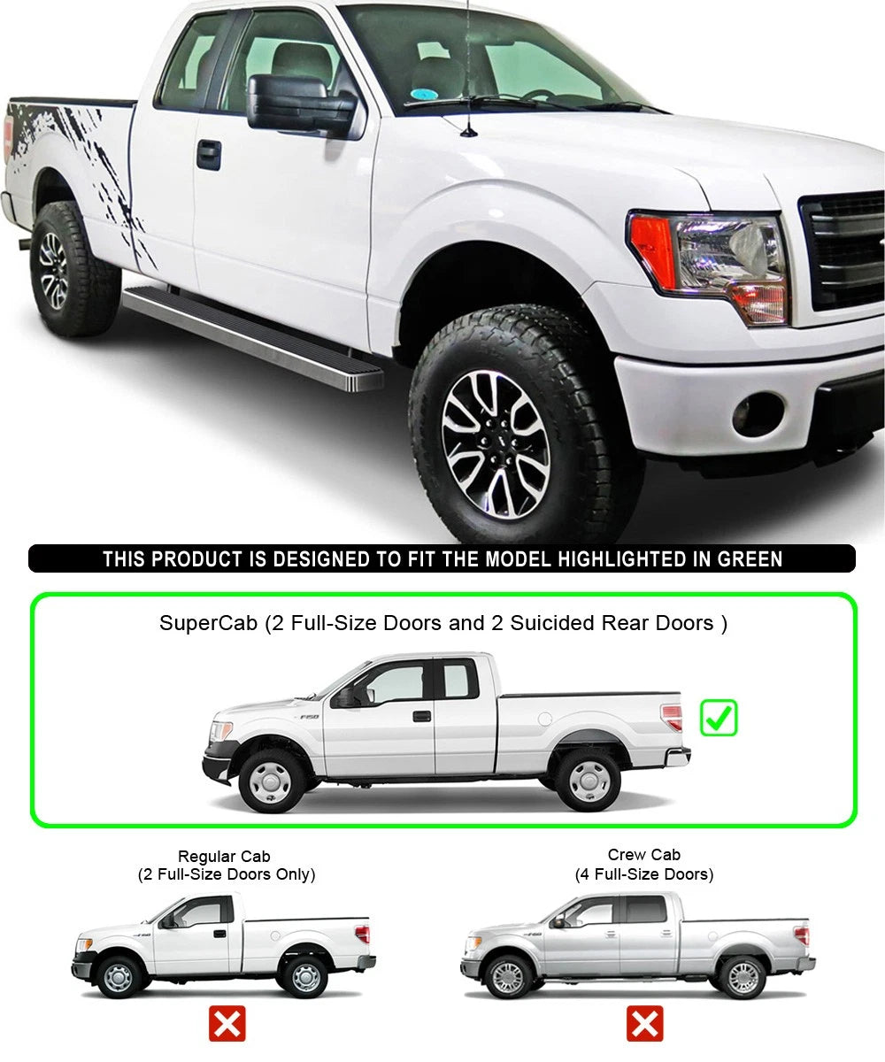 5-Inch Running Boards for Ford F150 Super Cab (2004-2014)