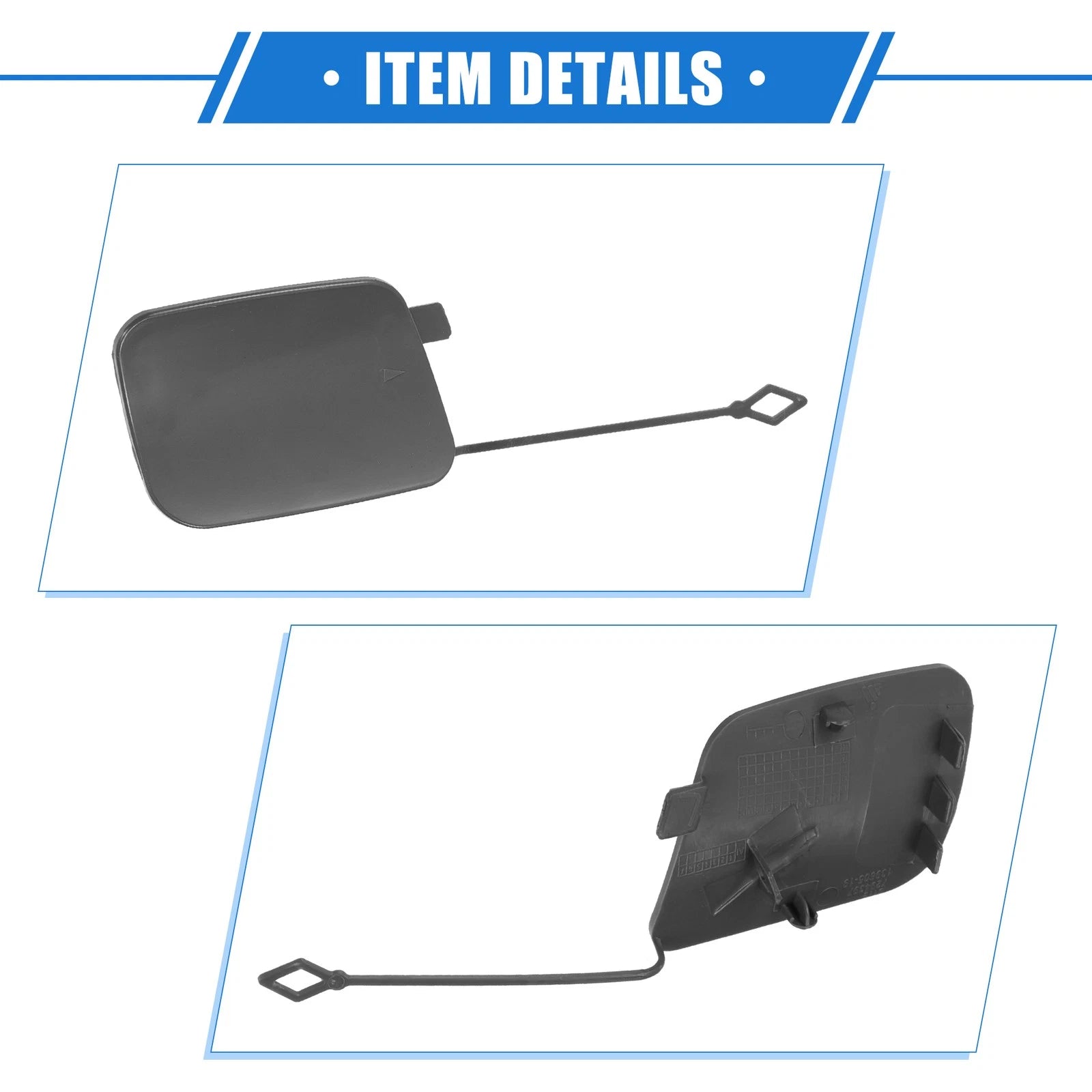 1 Pair Rear Tow Hook Eye Hole Cover Cap for BMW X5 (2016–2018) Gray