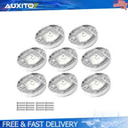 8X Round White LED Navigation Lights for Marine Boats (Universal)