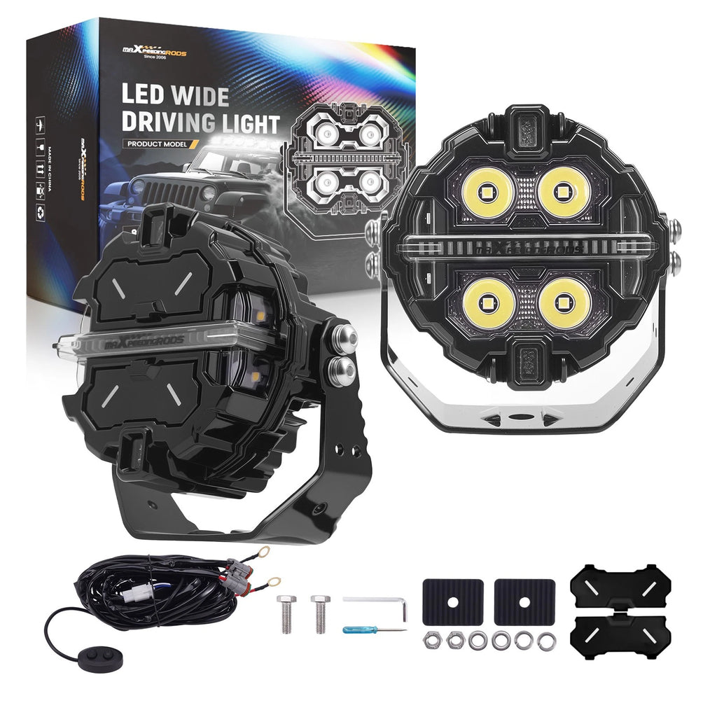 3.5" 160W LED Driving Light Pods for Off Road Vehicles (RGB, Amber)
