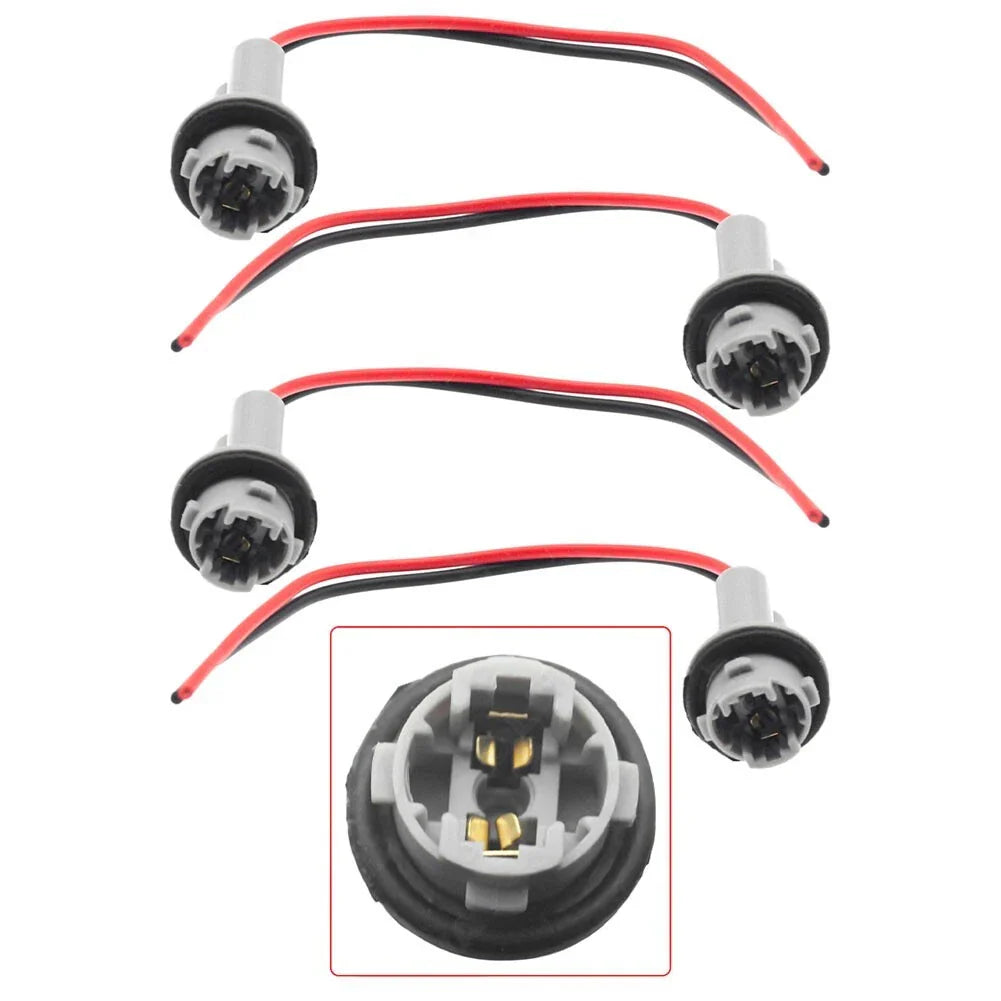 4x Connector Socket Bulb Bundle PigTail T15 Rubber Wedge LED