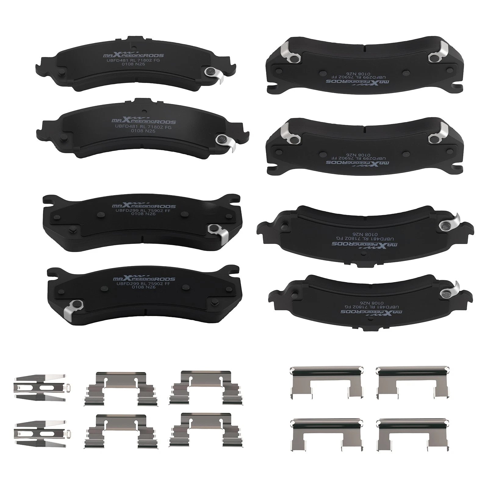 Set of 4 Ceramic Brake Pads for Chevrolet Avalanche 1500 (2002–2006) D785 D834