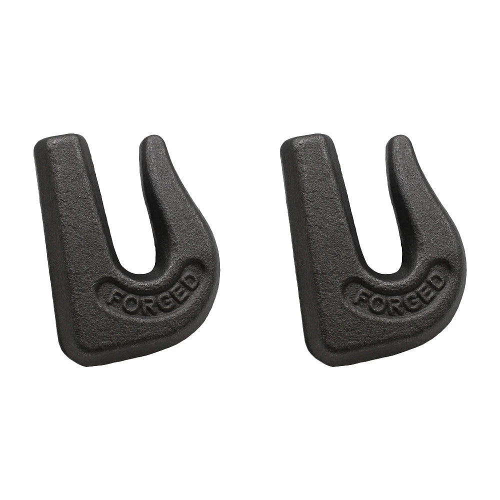 2X Weld On Chain Grab Hooks for G70 Loader Bucket Flatbed Trailer Tow