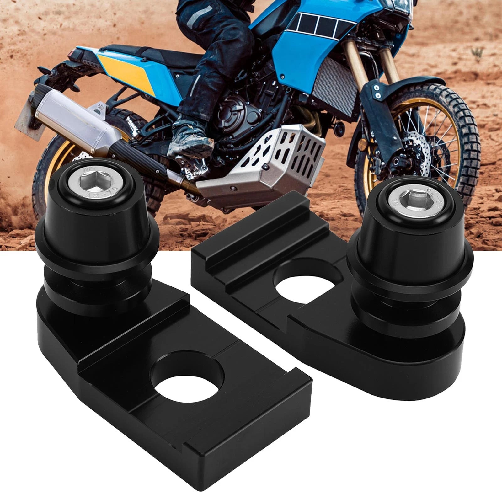 CNC Chain Adjuster Block with Stand Spool for Yamaha Tenere 700 (2019–2021)