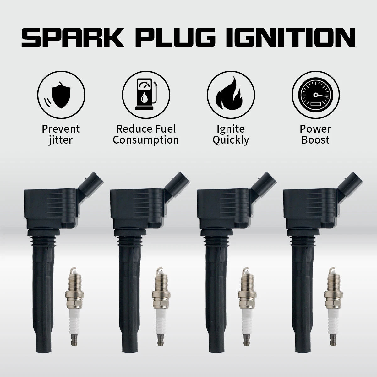 Set of 4 Ignition Coils & Iridium Spark Plugs for Volkswagen Jetta Audi A4 Q5 UF765