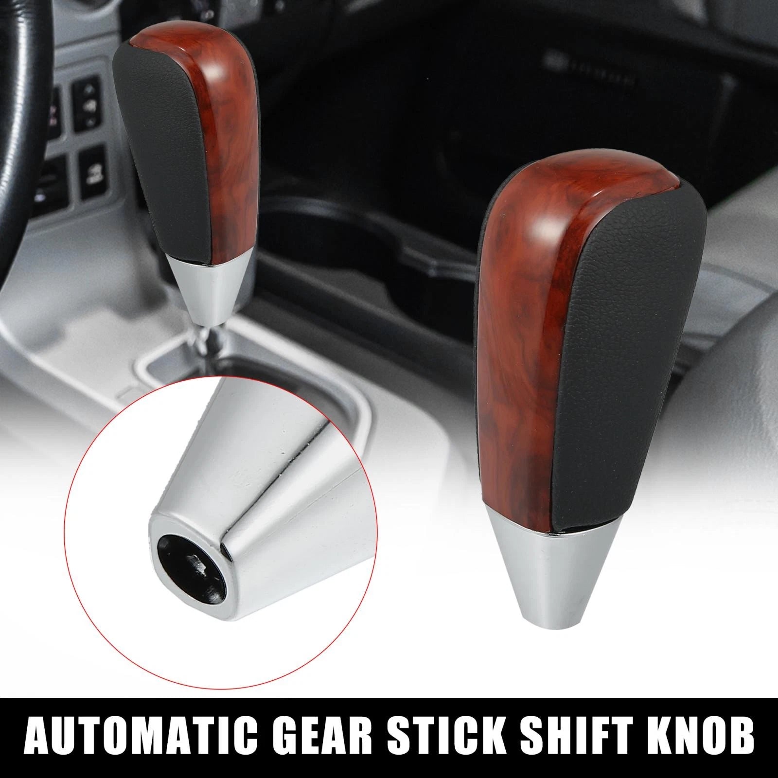 Gear Shift Knob for Toyota Land Cruiser (2016–2017) Grain Red Brown