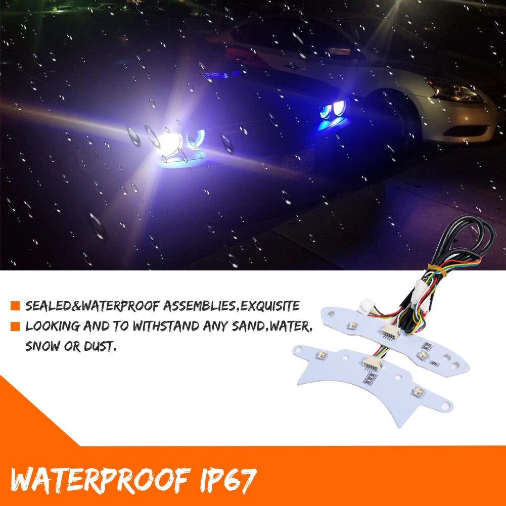 RGB-W LED Headlight Halo Ring Kit for Dodge Challenger (2015–2023)