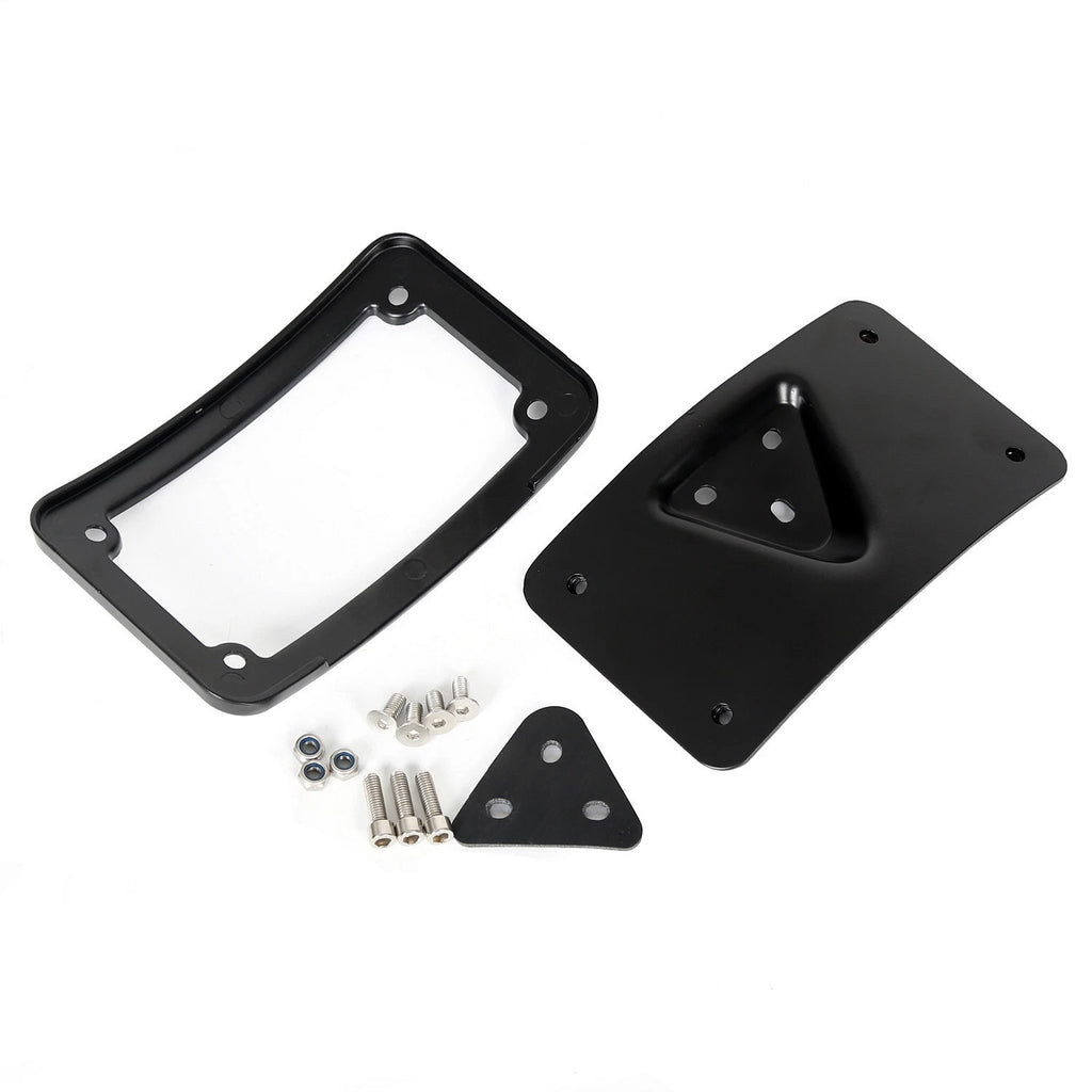 Curved Laydown License Plate Mount Bracket for Harley Softail Dyna
