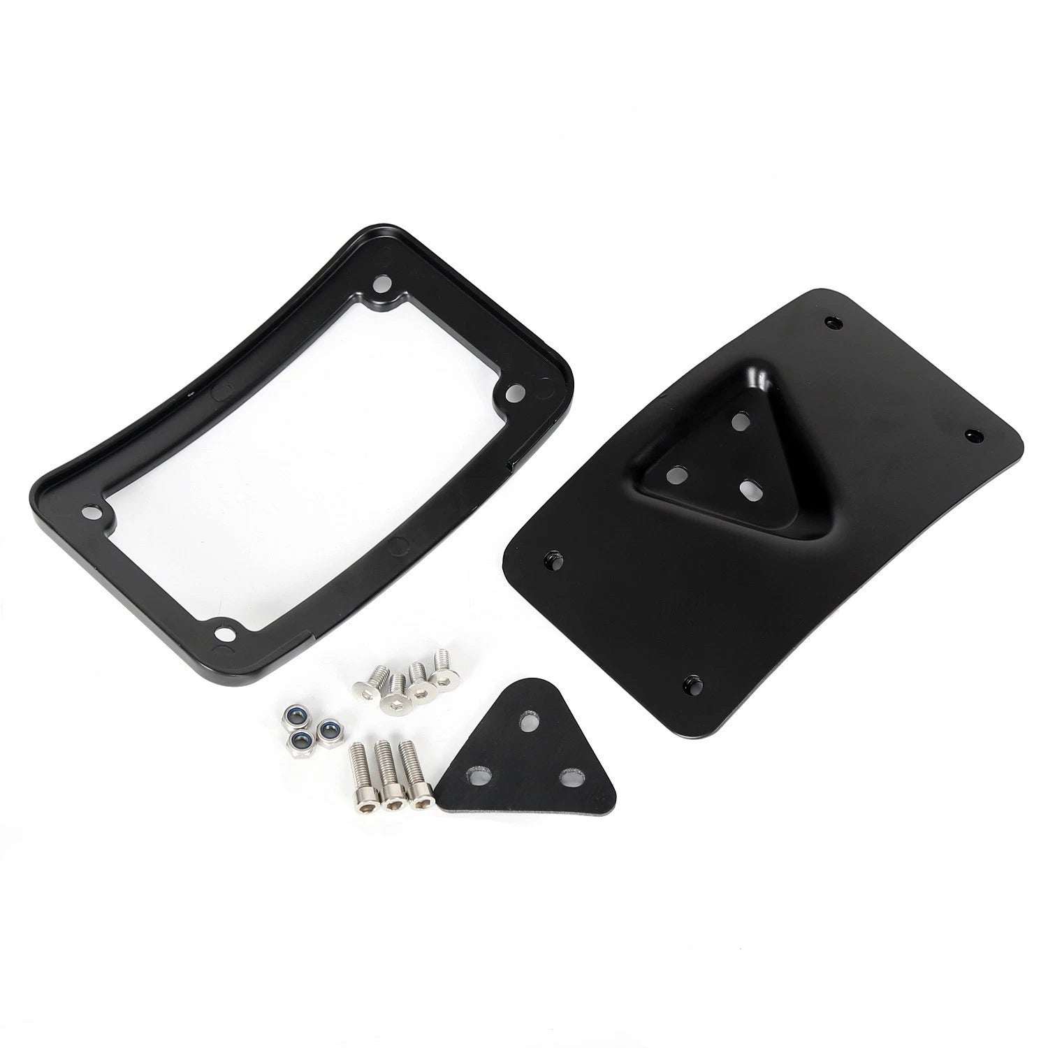 Curved Laydown License Plate Mount Bracket for Harley Softail Dyna