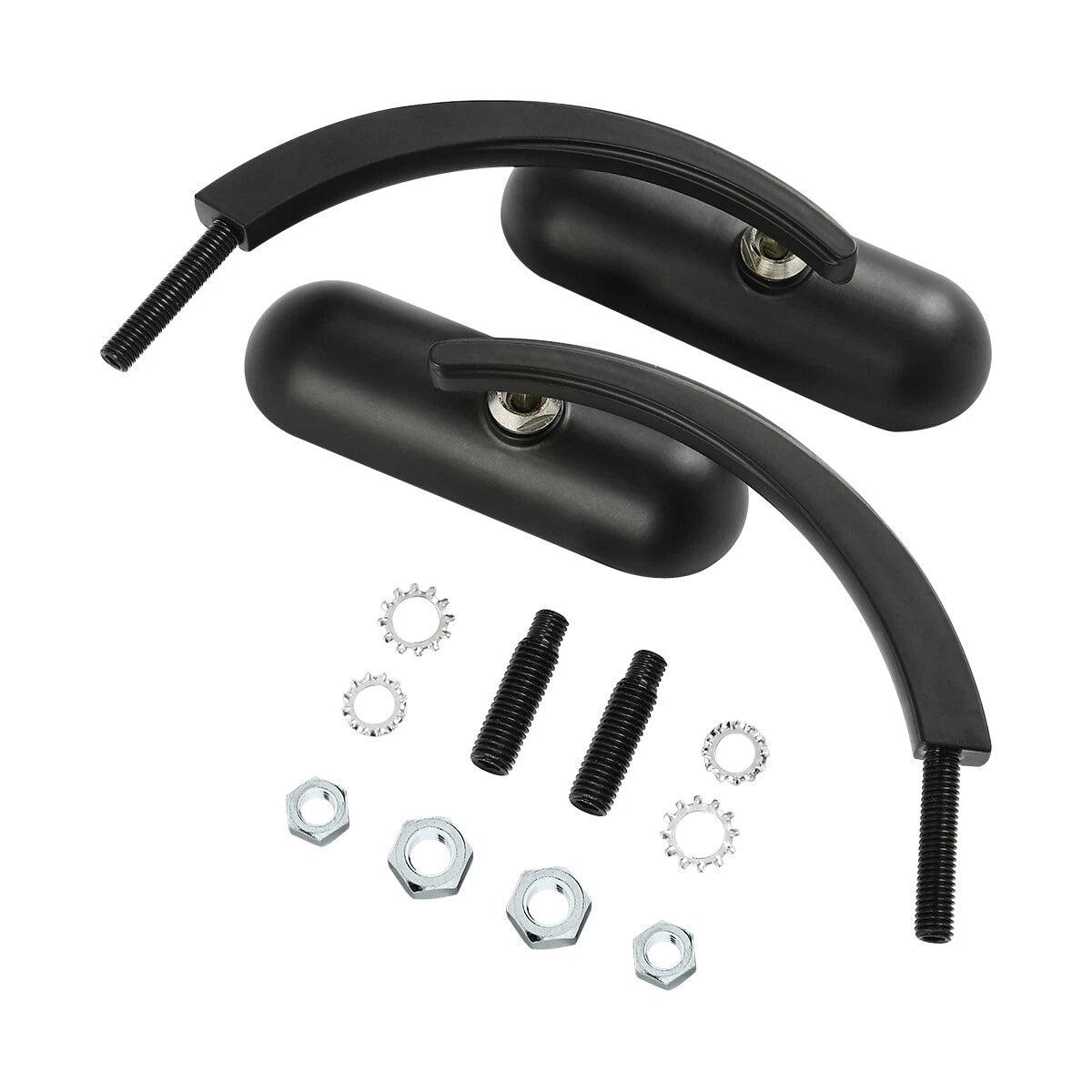 Black Mini Oval Rear View Mirrors for Harley Touring Dyna Sportster (883–1200)