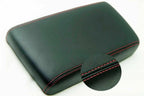 Leather Console Lid Armrest Cover for Nissan Pathfinder (1996–2004) Red Stitch