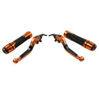 Orange Extendable Brake Clutch Lever Grip Set for Yamaha YZF R1M R1S (2015-2023)