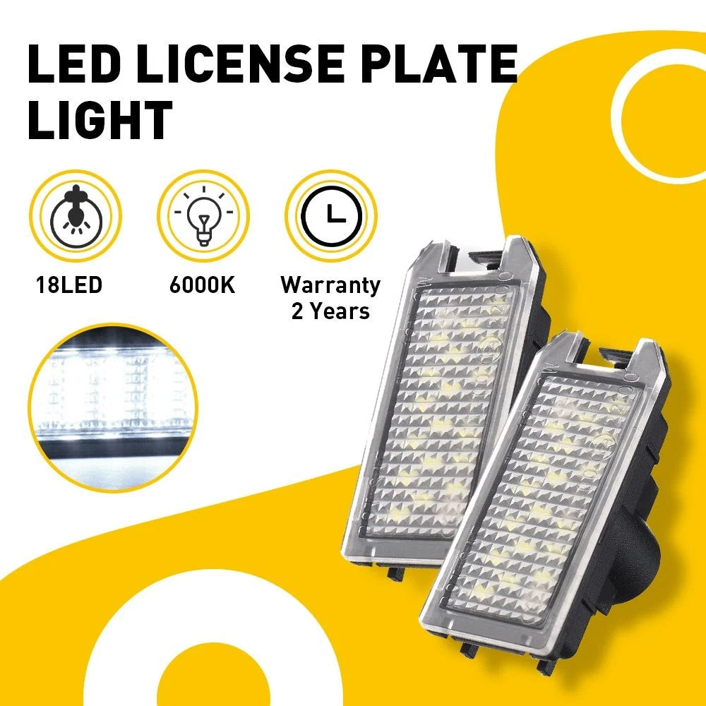 2X LED License Plate Light for Fiat 500 (2013–2019)