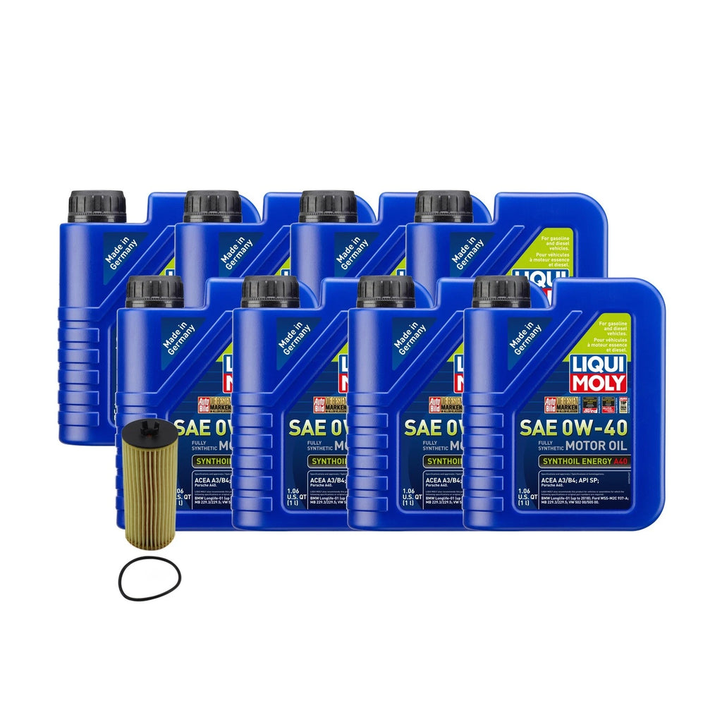 Oil Change Kit for Mercedes S550 V8 (2007–2013) - 8L Liqui Moly A40 0W-40