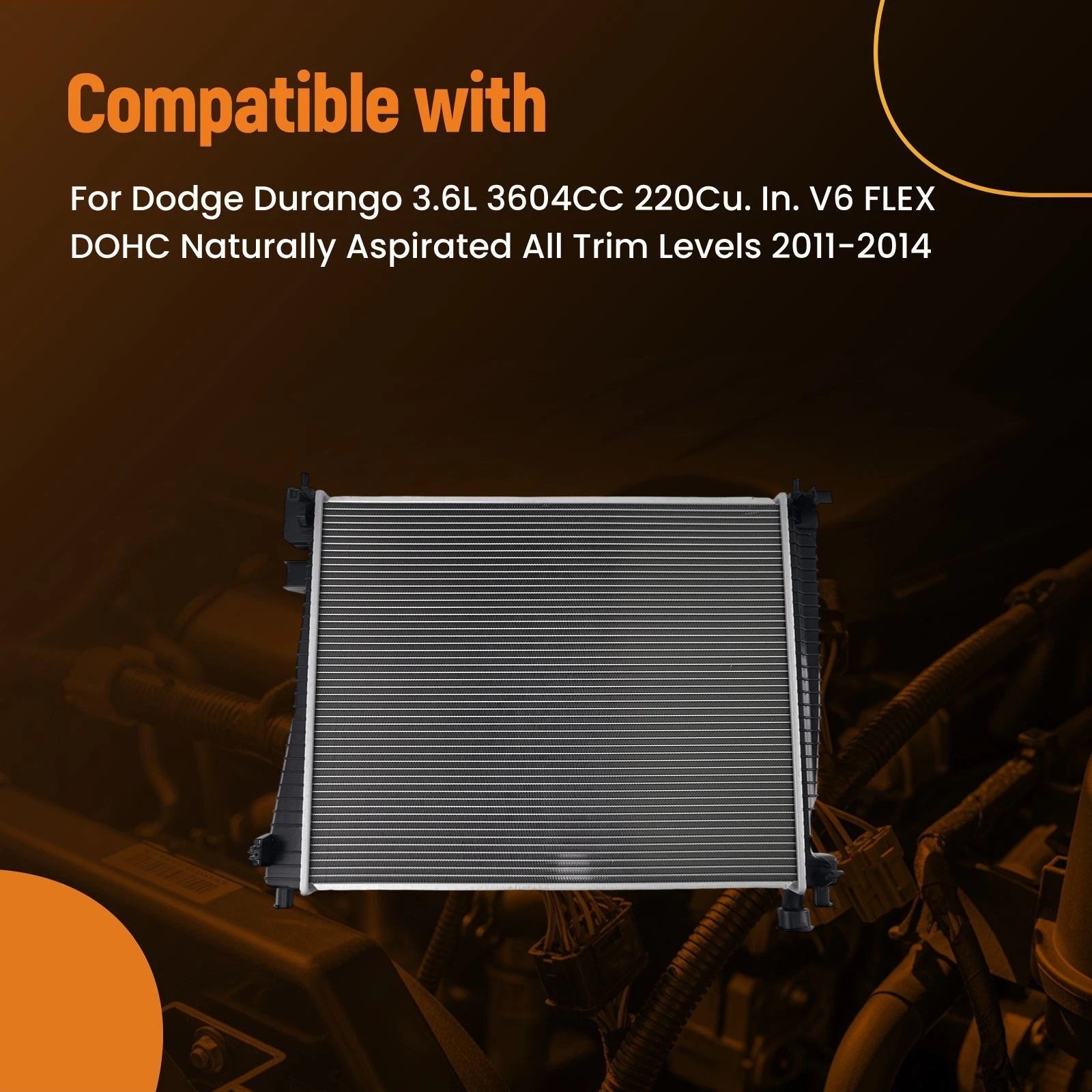 Coolant Radiator for Dodge Durango 5.7L 6.4L (2015–2024) 13200C RA13200C