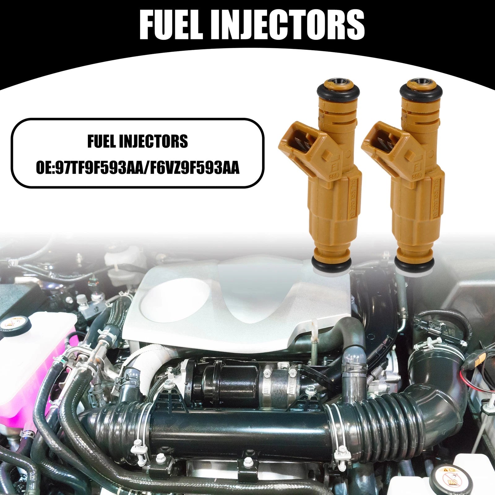 8 Pcs Fuel Injector No. 97TF9F593AA/F6VZ9F593AA for Ford Crown Victoria (1998)