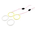 2X 70MM LED Fog Headlights for Universal Fit (COB Angel Eyes Halo Ring)