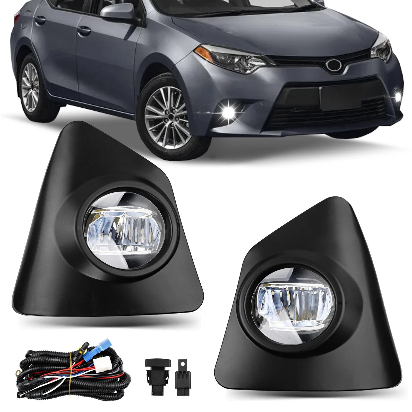 Fog Lights for Toyota Corolla S (2014–2016) - Pair with Switch & Wiring