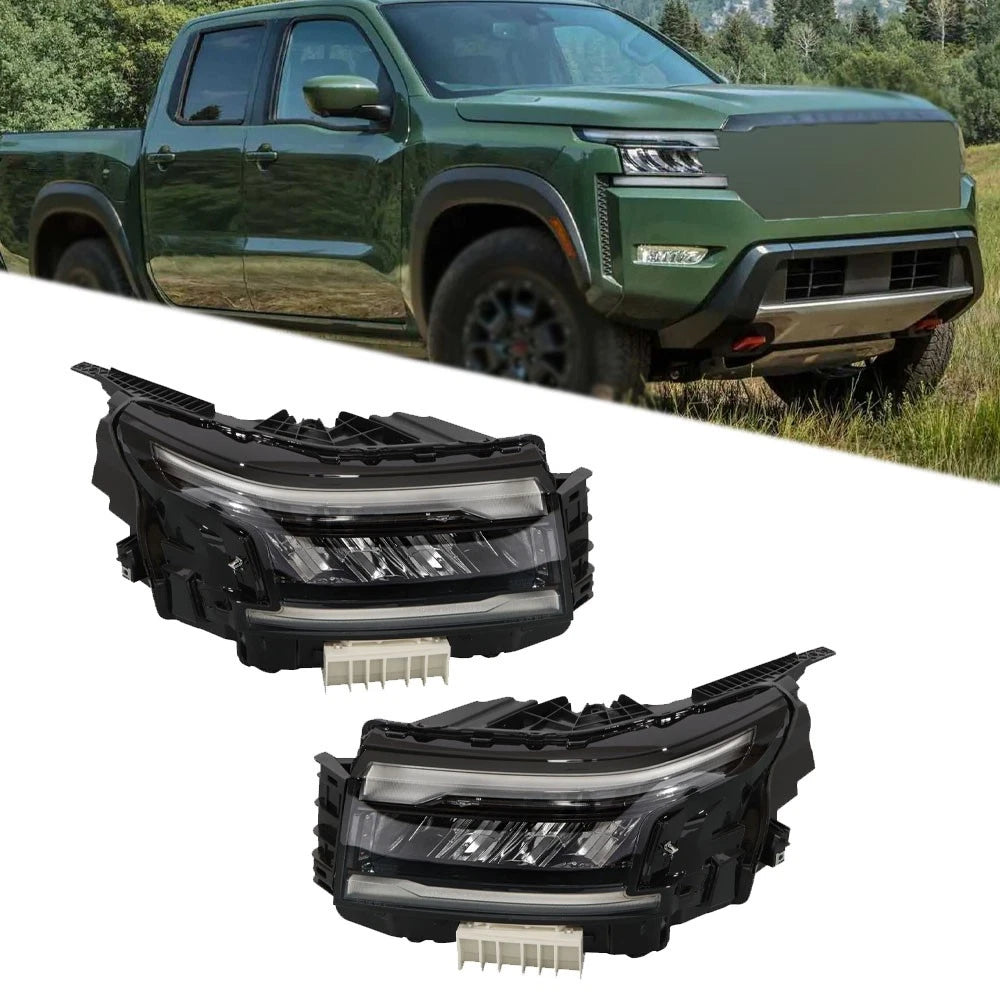 LED Headlight Assembly for Nissan Frontier (2022–2024) Left + Right Black