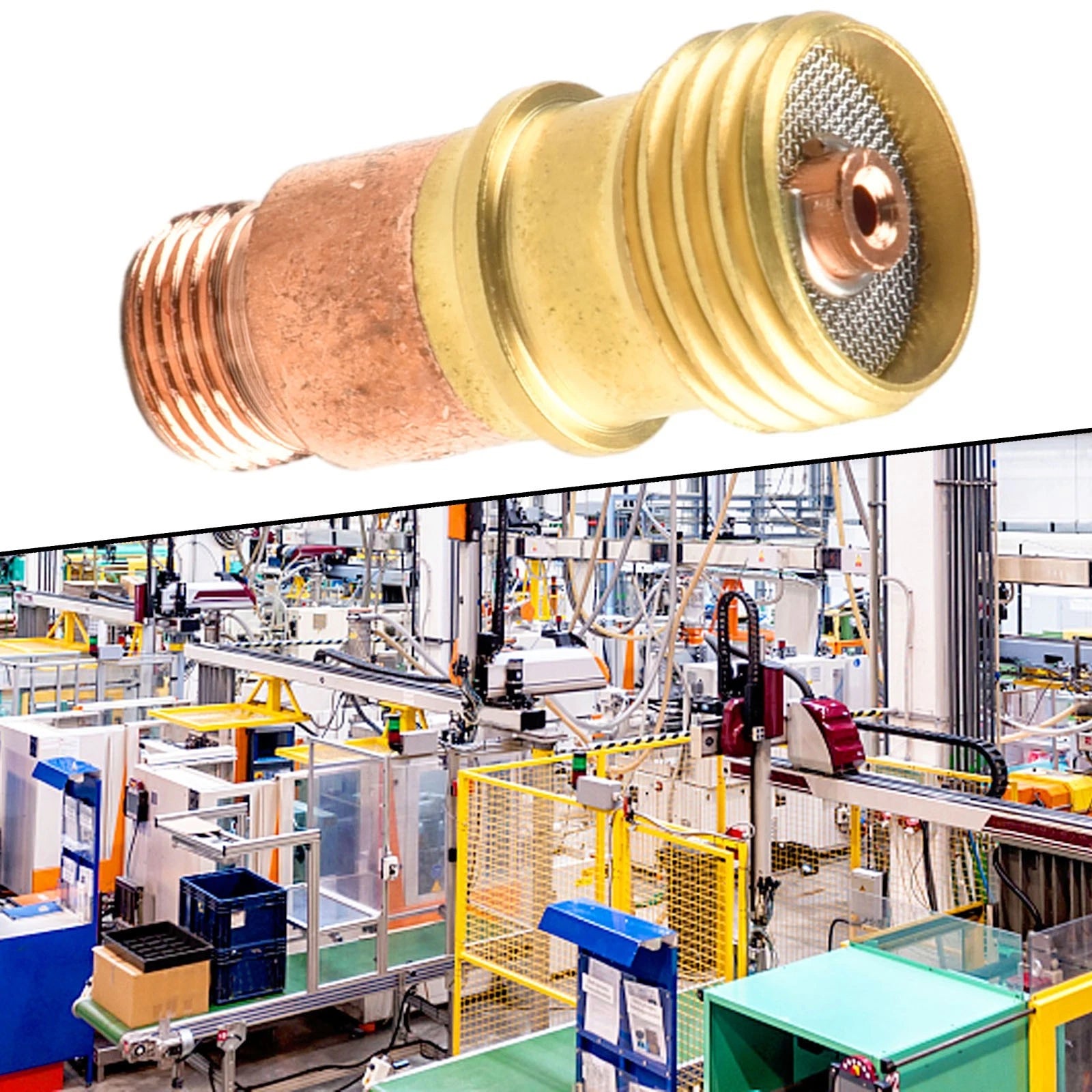 Gas Lens Connector with Mesh for Tig WP 17/18/26