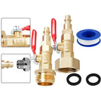 2 Pack Brass RV Winterizer Adapters for Sprinkler & Garden Hose Use