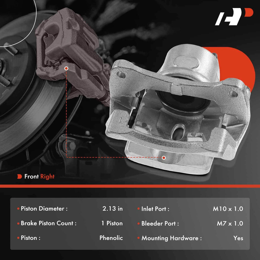Front Right Disc Brake Caliper with Bracket for Toyota Prius (2004-2009)
